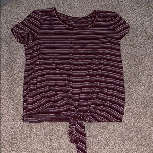 Striped Tie-Front Shirt